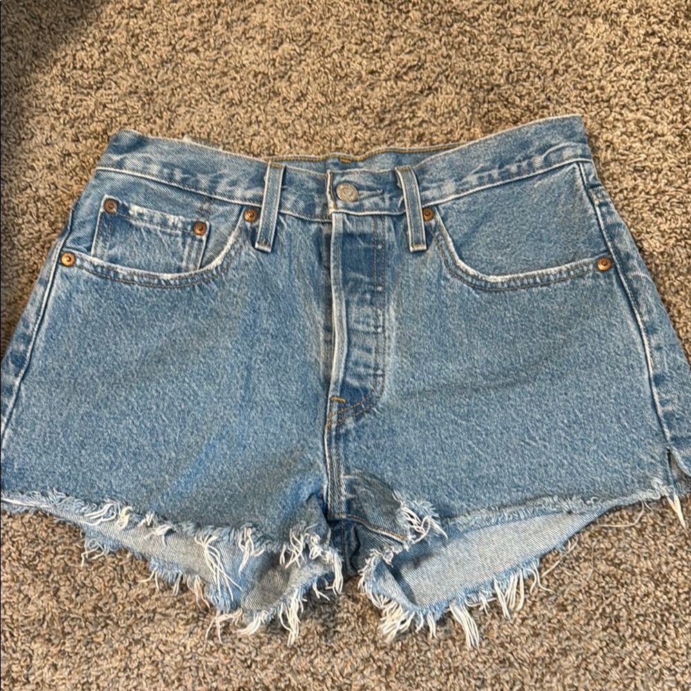 Levi Light Blue Denim Cutoff Shorts